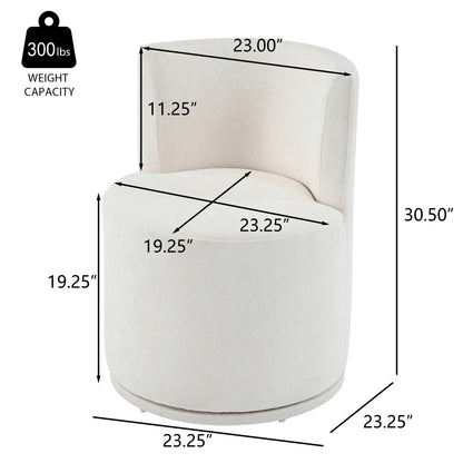 Nebula Modern Swivel Upholstered Side Chair in Beige
