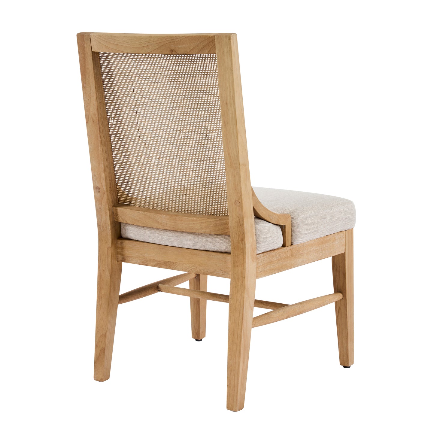 Elower Upholstered Dining Chair with Cane Back and Solid Rubber Wood Legs (Set of 2)