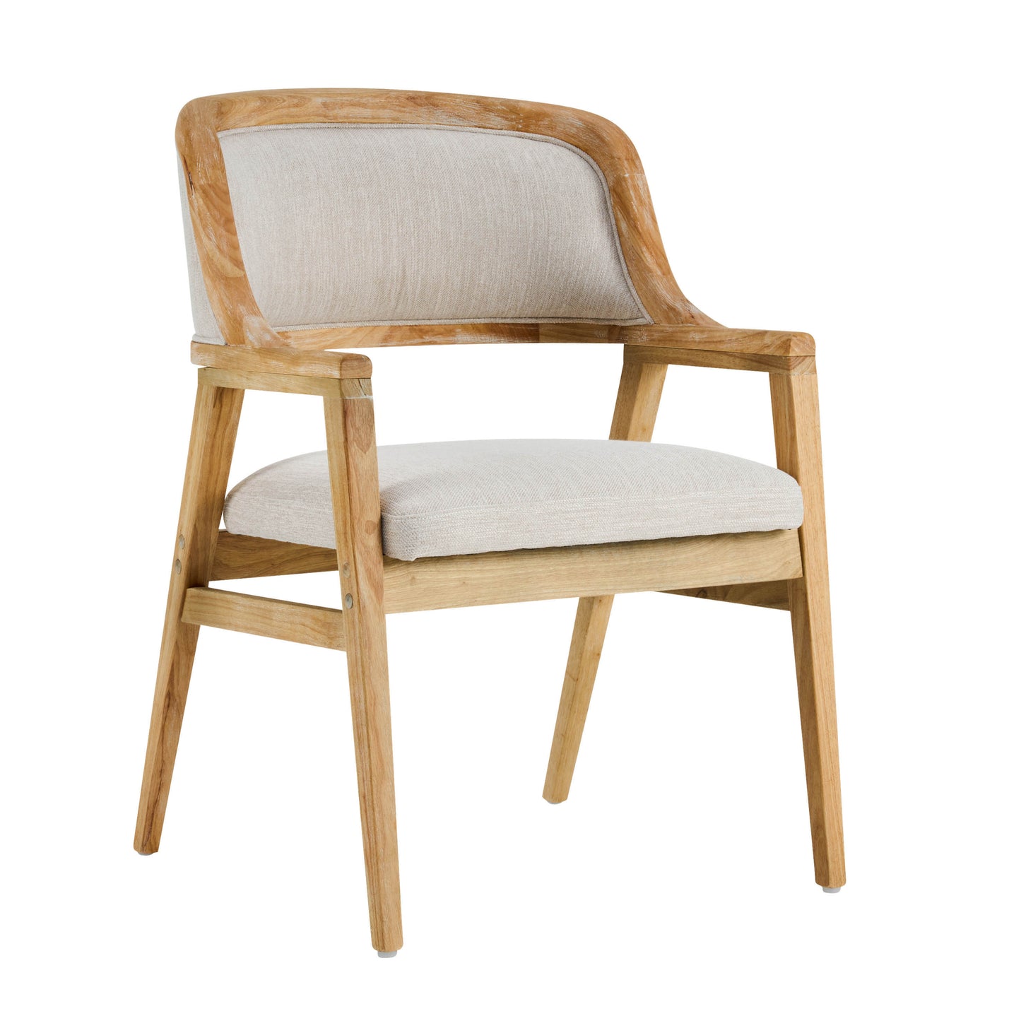 Caspian Mid-Century Modern Dining Chairs Set of 2, Wood Frame Armchairs with Fabric Cushion for Kitchen, Living Room, Home Office