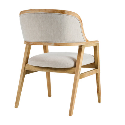 Caspian Mid-Century Modern Dining Chairs Set of 2, Wood Frame Armchairs with Fabric Cushion for Kitchen, Living Room, Home Office