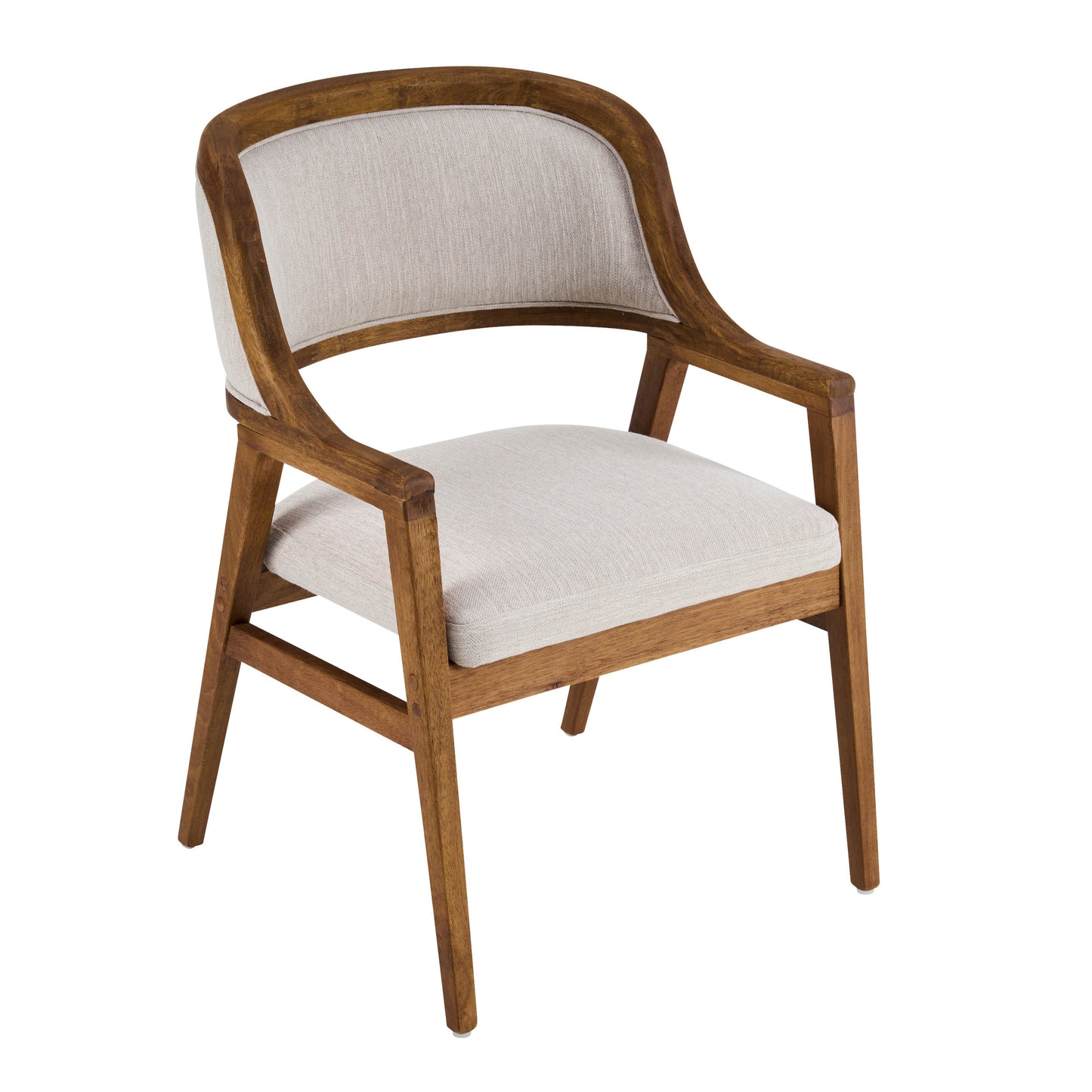 Caspian Mid-Century Modern Dining Chairs Set of 2, Wood Frame Armchairs with Fabric Cushion for Kitchen, Living Room, Home Office