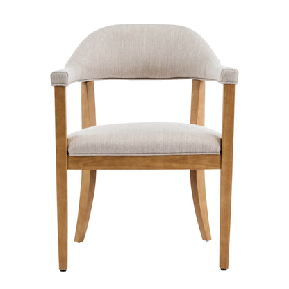 Lioria Wood Frame Upholstered Dining Armchairs with Curved Back (Set of 2)