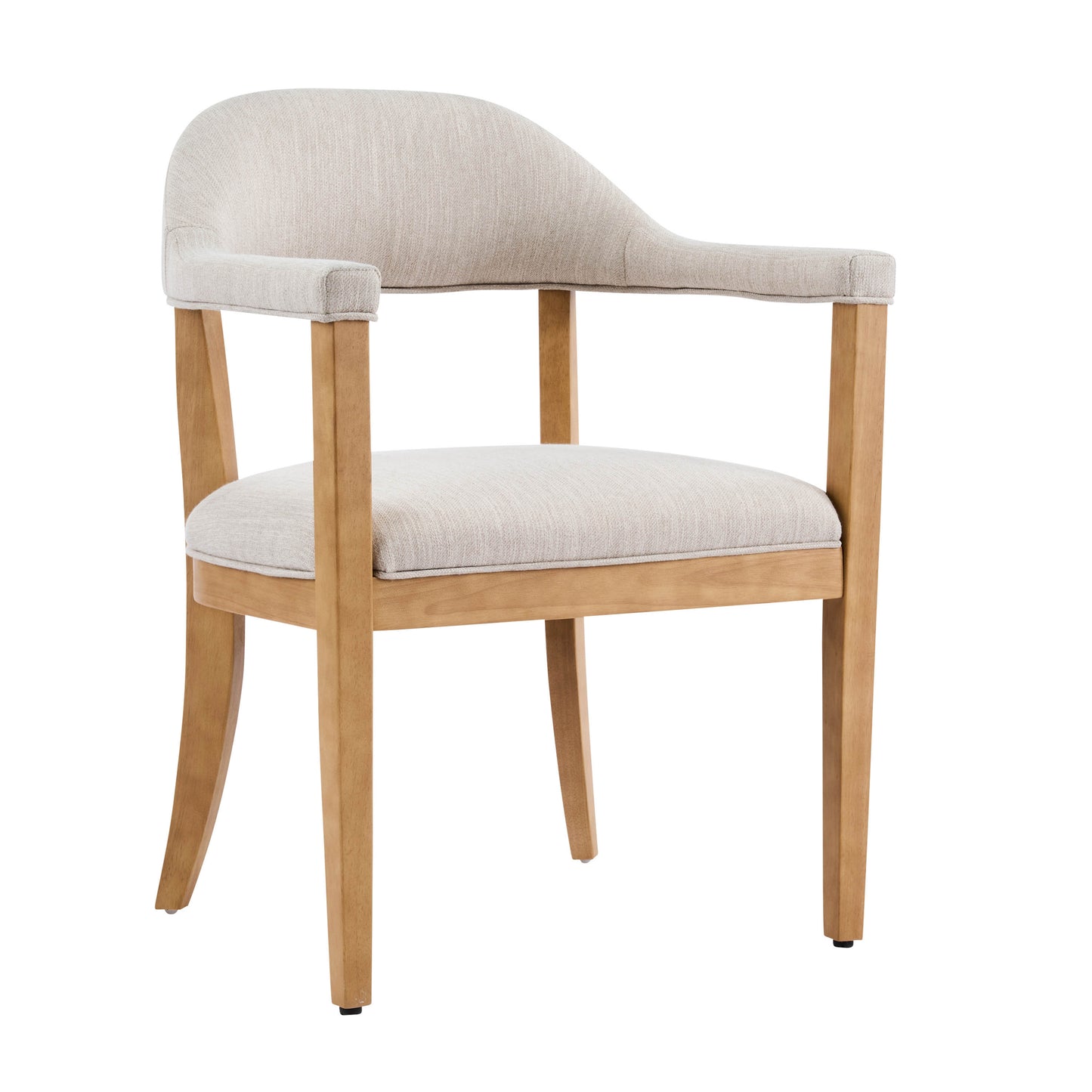 Lioria Wood Frame Upholstered Dining Armchairs with Curved Back (Set of 2)