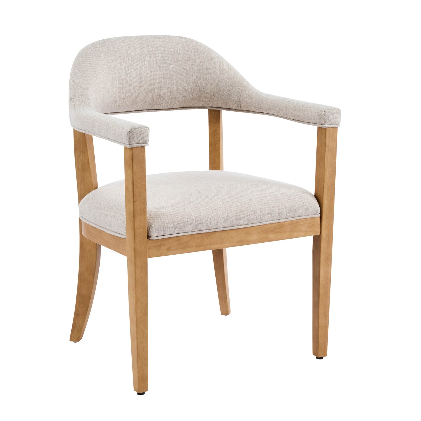 Lioria Wood Frame Upholstered Dining Armchairs with Curved Back (Set of 2)