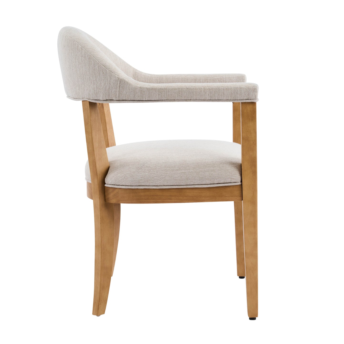 Lioria Wood Frame Upholstered Dining Armchairs with Curved Back (Set of 2)