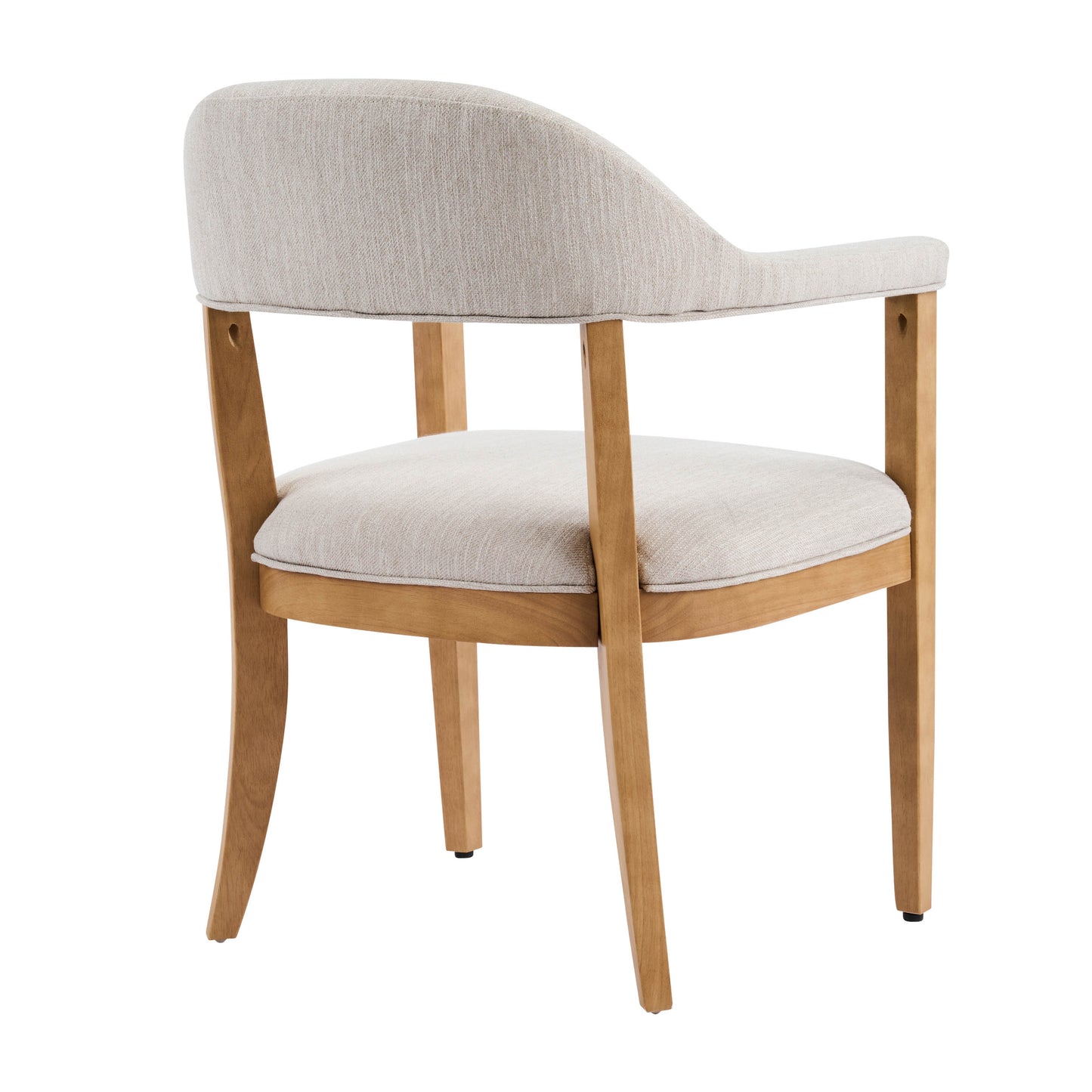 Lioria Wood Frame Upholstered Dining Armchairs with Curved Back (Set of 2)