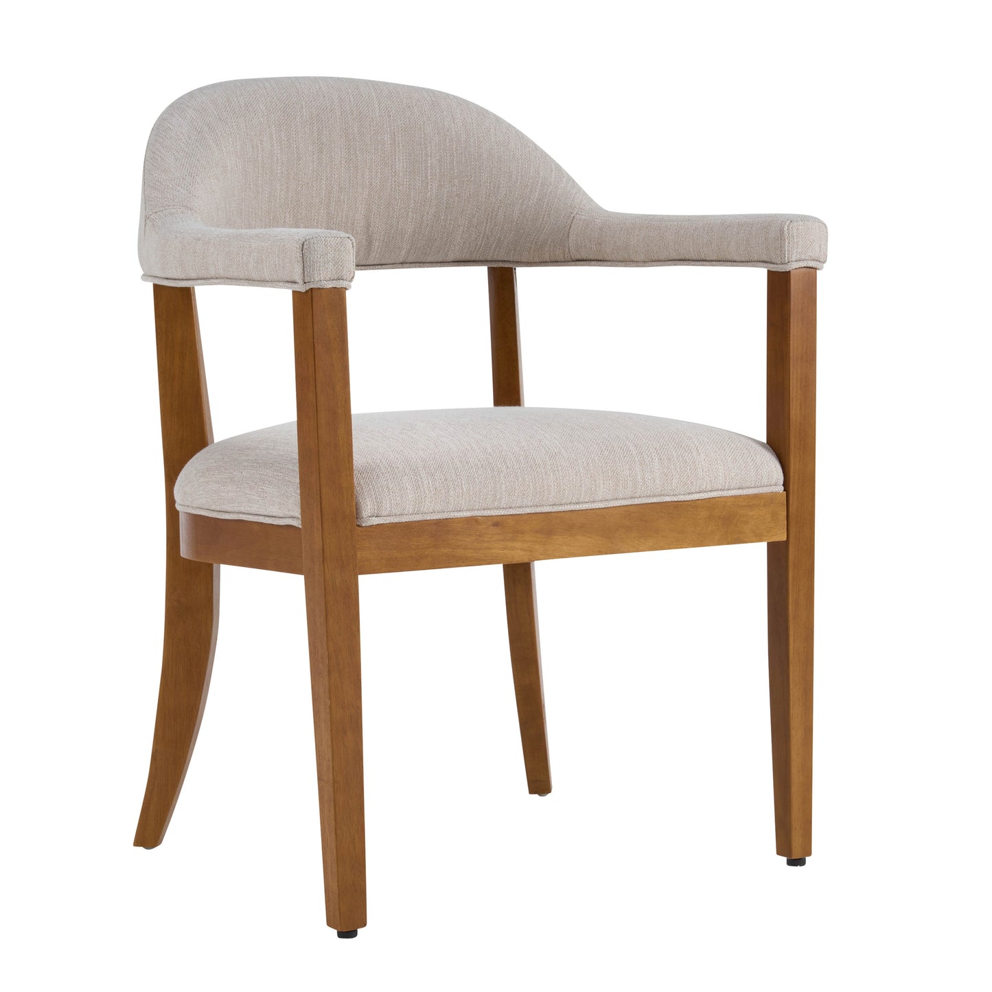 Lioria Wood Frame Upholstered Dining Armchairs with Curved Back (Set of 2)