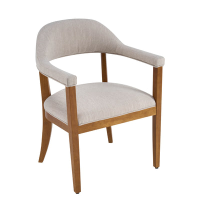 Lioria Wood Frame Upholstered Dining Armchairs with Curved Back (Set of 2)