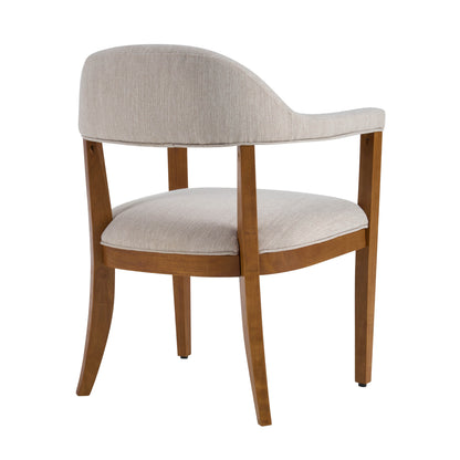 Lioria Wood Frame Upholstered Dining Armchairs with Curved Back (Set of 2)