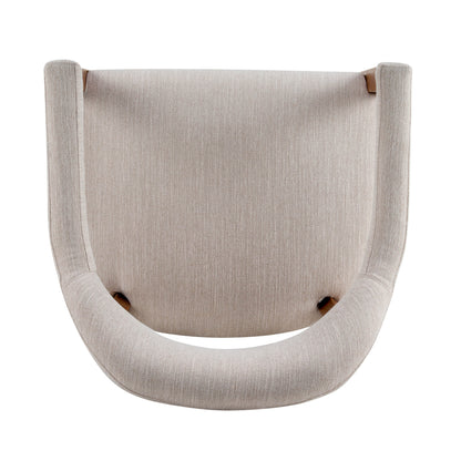 Lioria Wood Frame Upholstered Dining Armchairs with Curved Back (Set of 2)