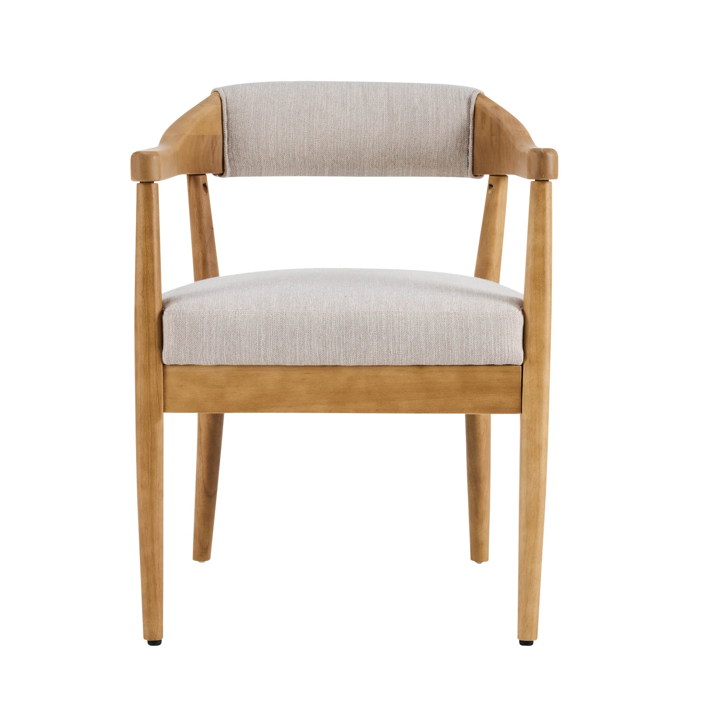 Thalar Wood Frame Upholstered Dining Armchairs with Curved Backrest (Set of 2)