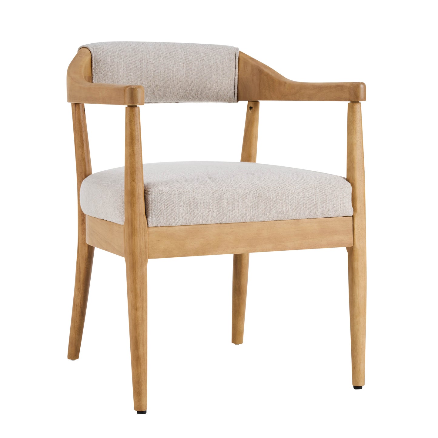 Thalar Wood Frame Upholstered Dining Armchairs with Curved Backrest (Set of 2)