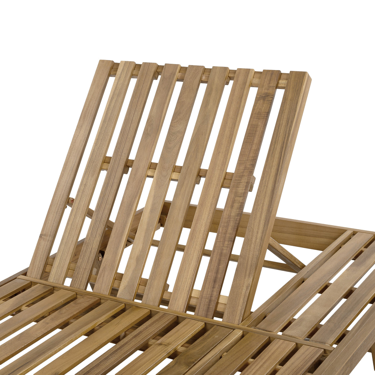 Repose 2/3 Foldable Acacia Wood Lounge Chair With Adjustable Backrest & Flat Storage Surface, light brown Finish Uncushioned, For Backyard Pool Garden Patio