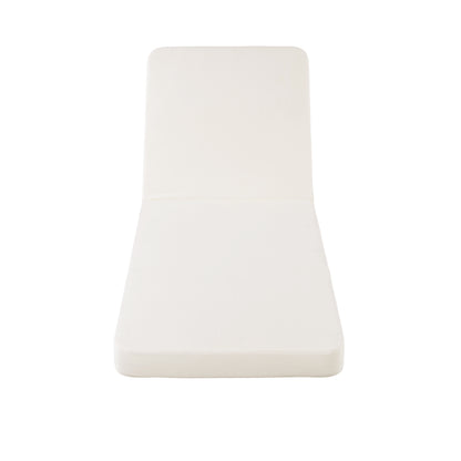 Luminara Cream Replacement Chaise Lounge Cushion, Water-Resistant Fabric, 4-Inch Thick Foam, Rounded Arc Corner Design,Outdoor Patio Recliner Pad (Cushion Only)