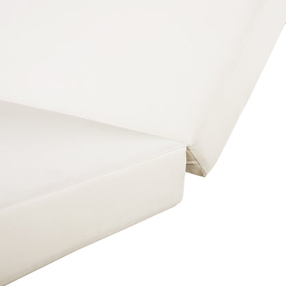 Luminara Cream Replacement Chaise Lounge Cushion, Water-Resistant Fabric, 4-Inch Thick Foam, Rounded Arc Corner Design,Outdoor Patio Recliner Pad (Cushion Only)