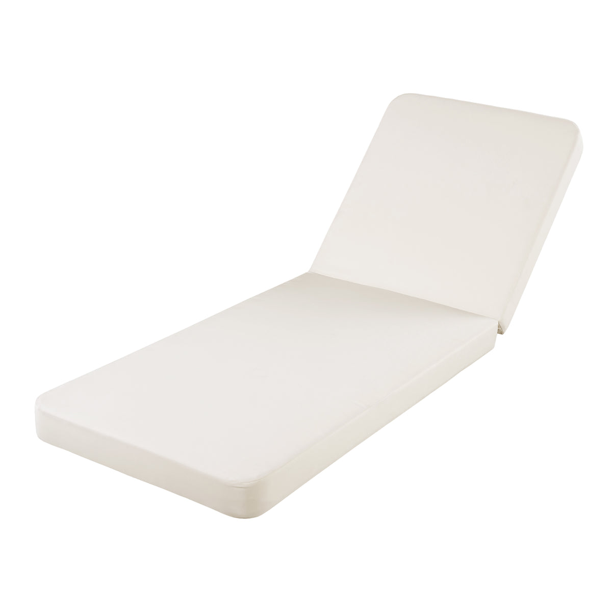 Luminara Cream Replacement Chaise Lounge Cushion, Water-Resistant Fabric, 4-Inch Thick Foam, Rounded Arc Corner Design,Outdoor Patio Recliner Pad (Cushion Only)