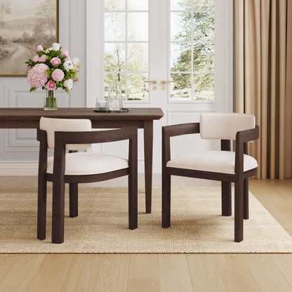 Celestia Modern Upholstered Dining Chairs With Armrest  Set of 2