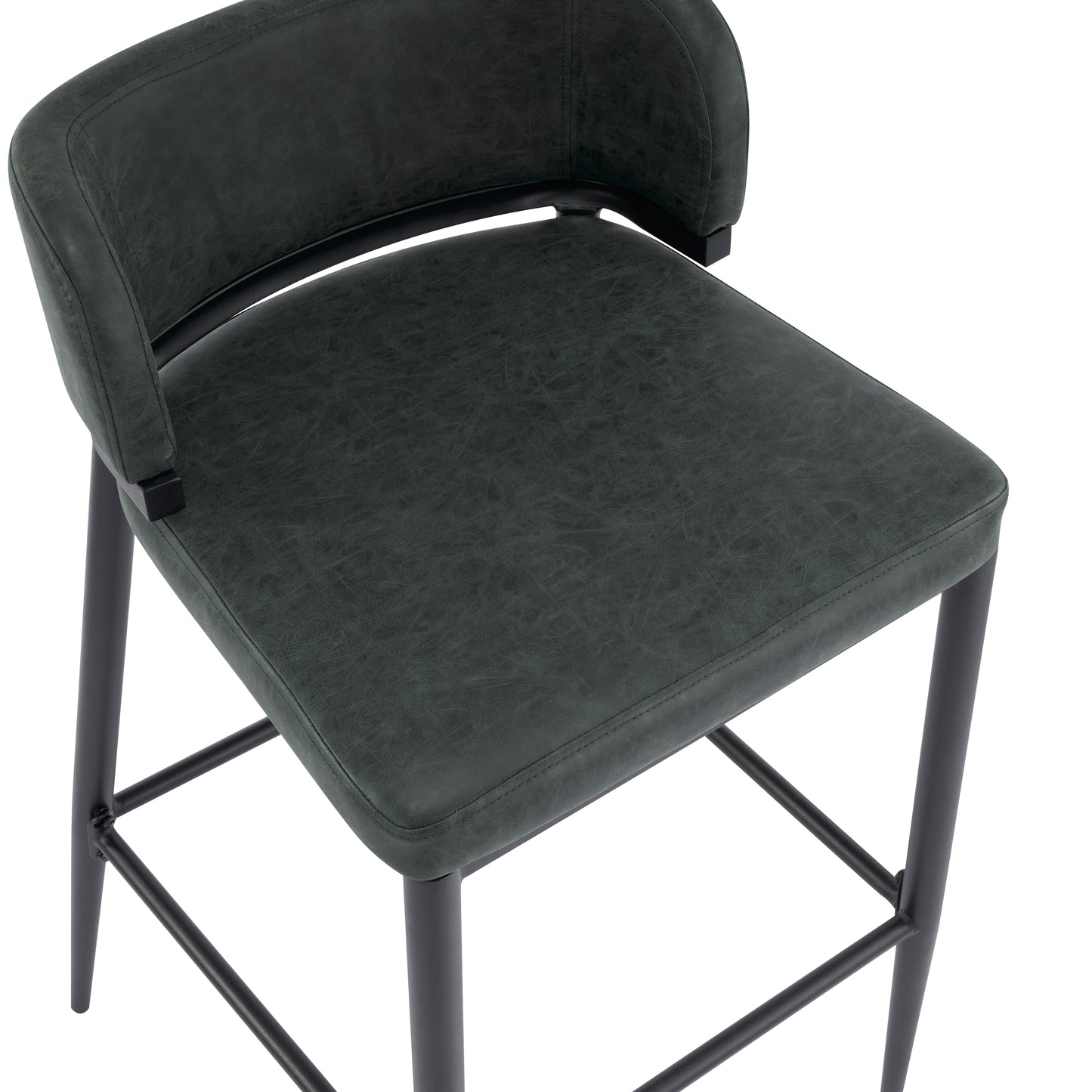 Scriborium Metal and Leathaire Barstool,Set of 2