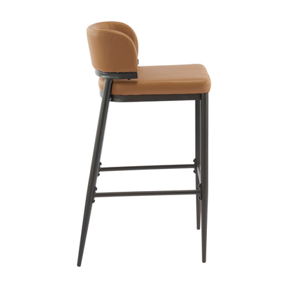 Scriborium Metal and Leathaire Barstool,Set of 2