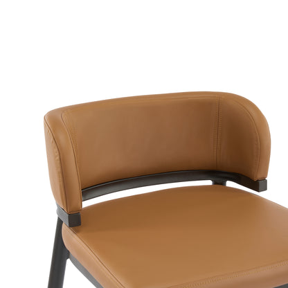 Scriborium Metal and Leathaire Barstool,Set of 2