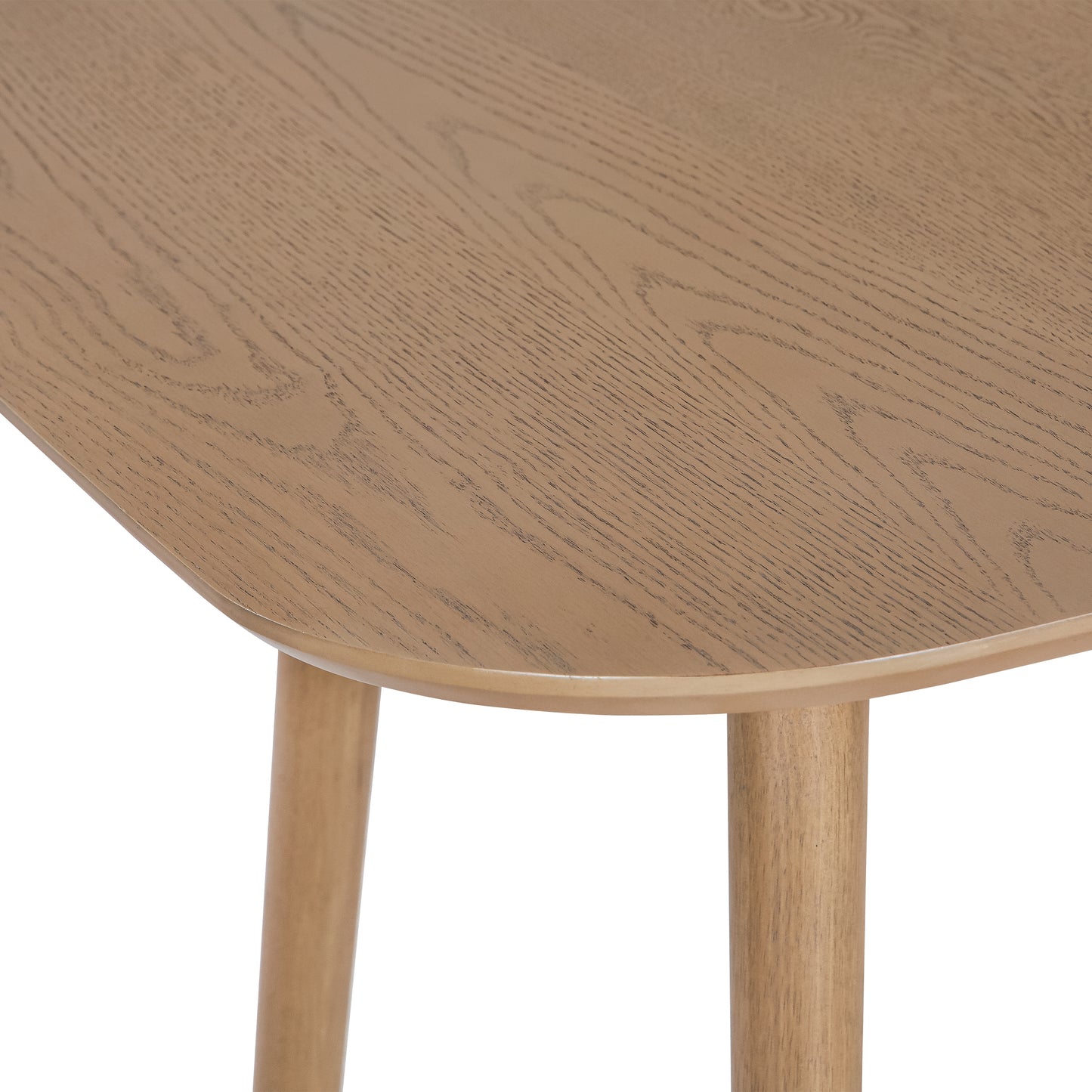 Evander Mid-Century Modern Faux Wood Dining Table with Tapered Splayed Legs for a Timeless Communal Focus