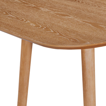 Evander Mid-Century Modern Faux Wood Dining Table with Tapered Splayed Legs for a Timeless Communal Focus