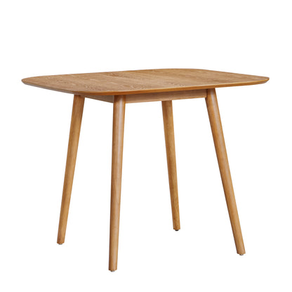 Evander Mid-Century Modern Faux Wood Dining Table with Tapered Splayed Legs for a Timeless Communal Focus