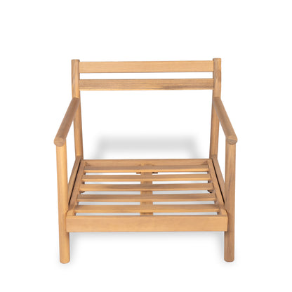 Doriannis Patio Acacia Wood Club Chair with Water-resistant Cushion