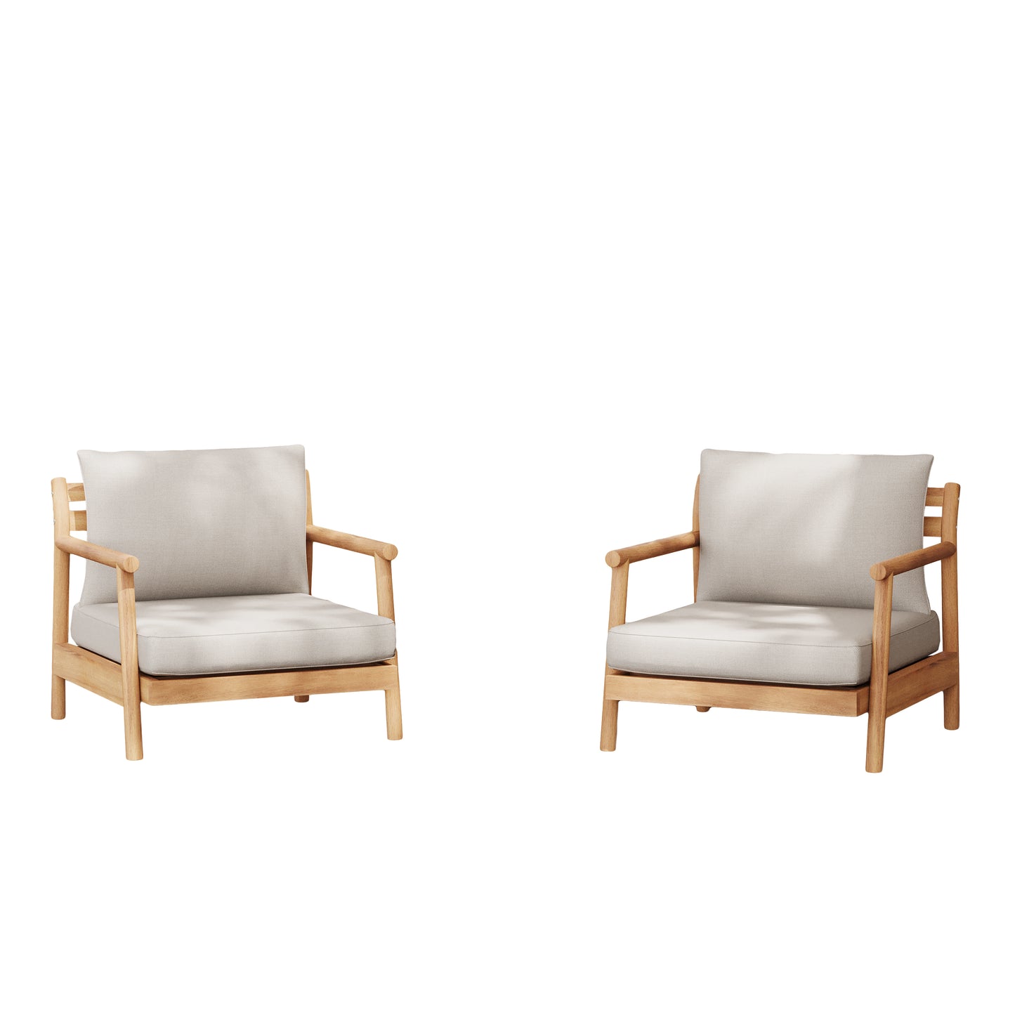 Doriannis Patio Acacia Wood Club Chair with Water-resistant Cushion