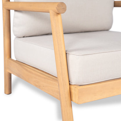 Doriannis Patio Acacia Wood Club Chair with Water-resistant Cushion