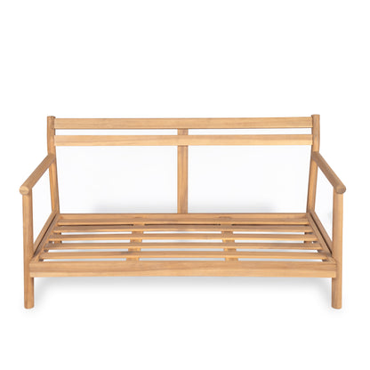 Doriannis Patio Acacia Wood Loveset Sofa with Water-resistant Cushion