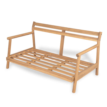 Doriannis Patio Acacia Wood Loveset Sofa with Water-resistant Cushion