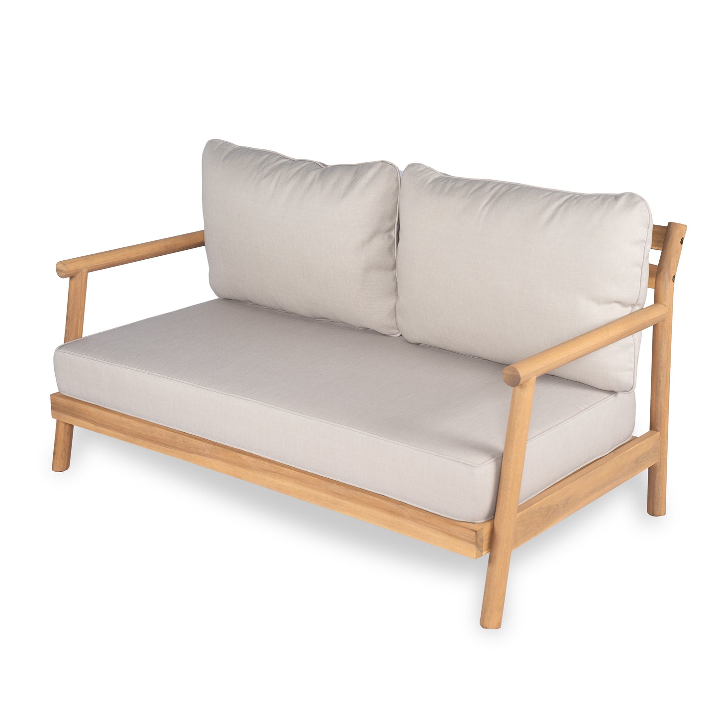 Doriannis Patio Acacia Wood Loveset Sofa with Water-resistant Cushion