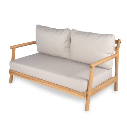 Doriannis Patio Acacia Wood Loveset Sofa with Water-resistant Cushion