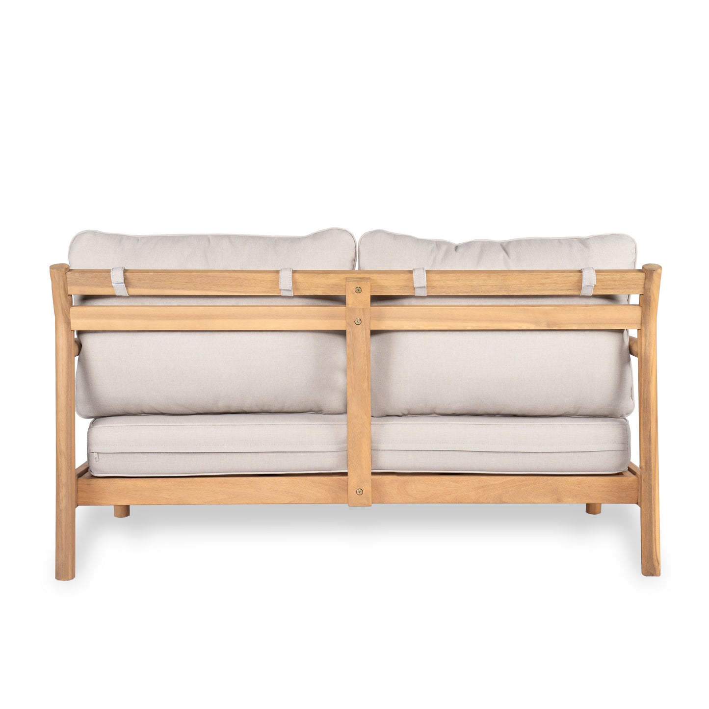 Doriannis Patio Acacia Wood Loveset Sofa with Water-resistant Cushion