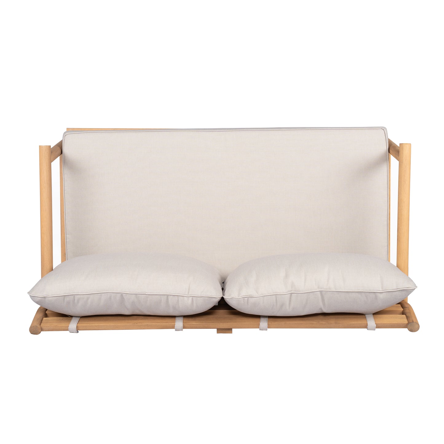 Doriannis Patio Acacia Wood Loveset Sofa with Water-resistant Cushion