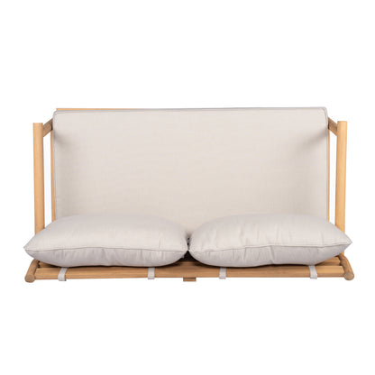 Doriannis Patio Acacia Wood Loveset Sofa with Water-resistant Cushion