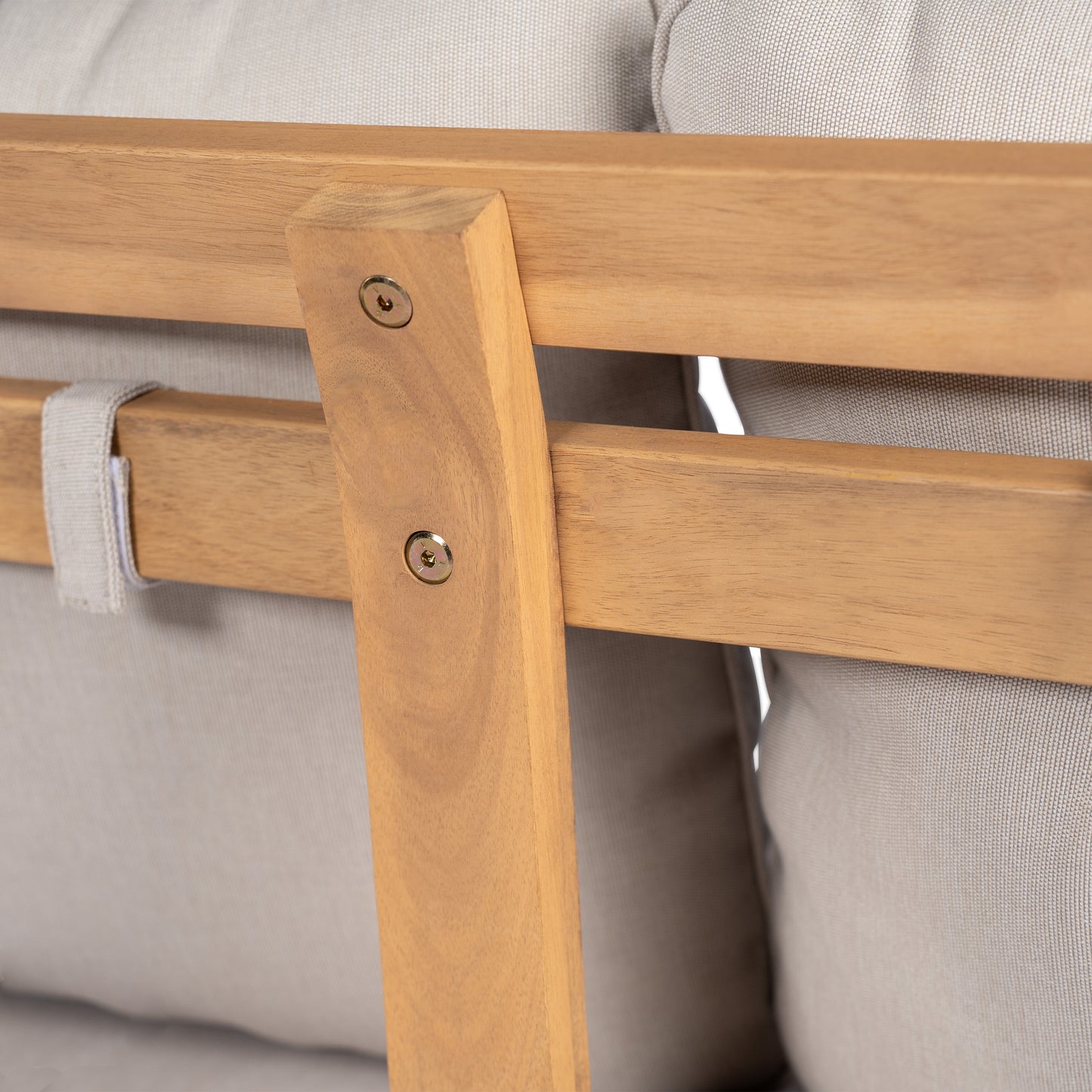 Doriannis Patio Acacia Wood Loveset Sofa with Water-resistant Cushion