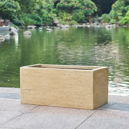 Octavian MGO Handmade Rectangle Planter Box, Antique Brown