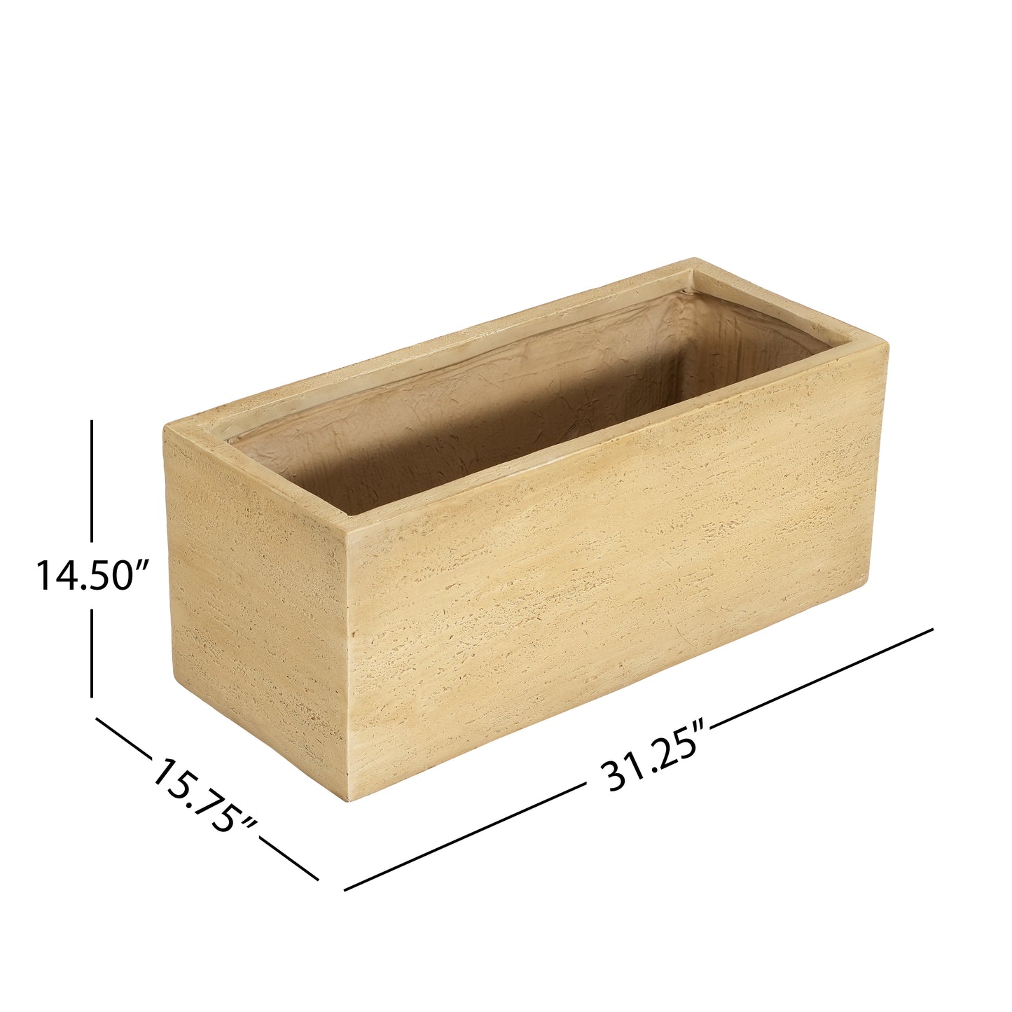 Octavian MGO Handmade Rectangle Planter Box, Antique Brown
