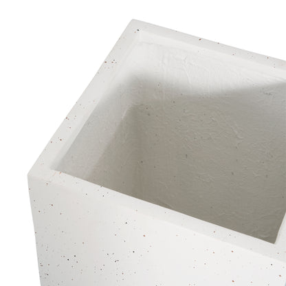 Nereus MGO Handmade Rectangle Planter Box, 20''H, White