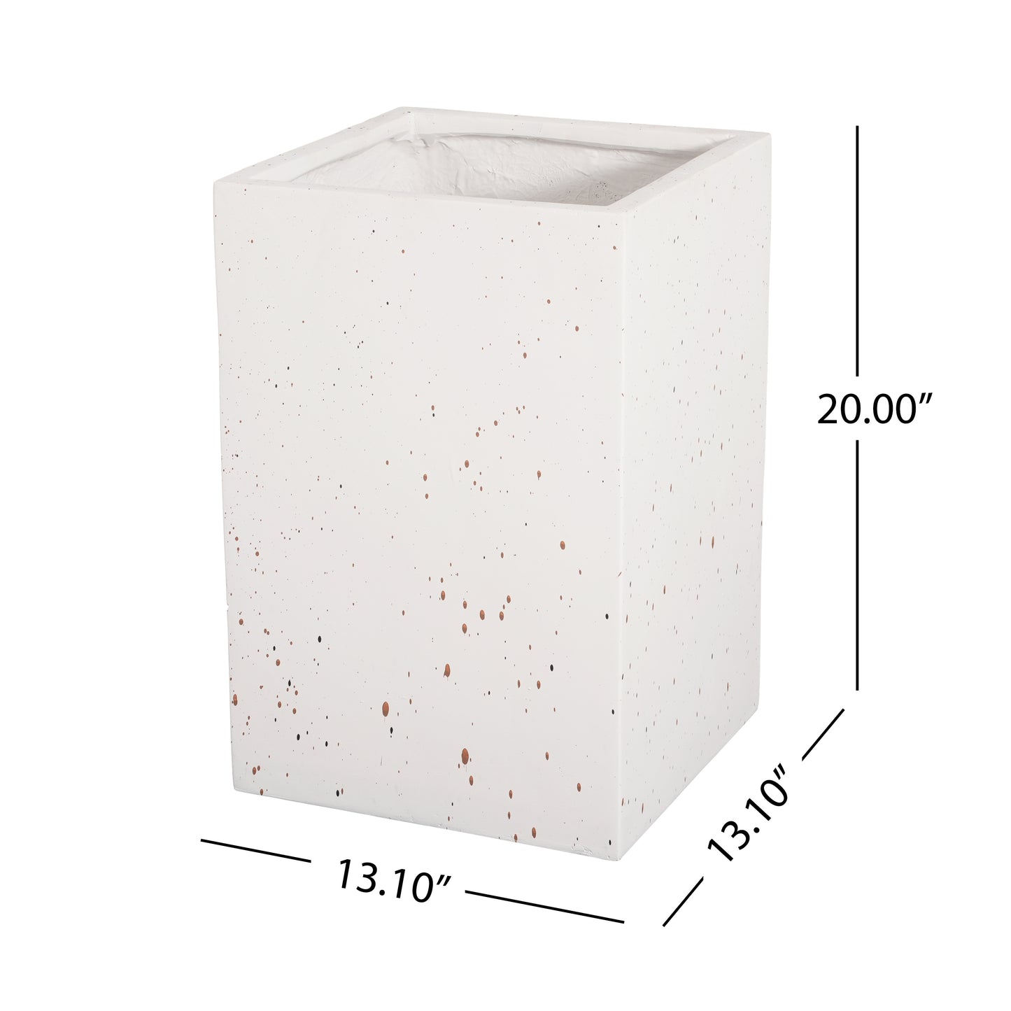 Nereus MGO Handmade Rectangle Planter Box, 20''H, White