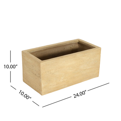 Octavian MGO Handmade Rectangle Planter Box, Antique Brown