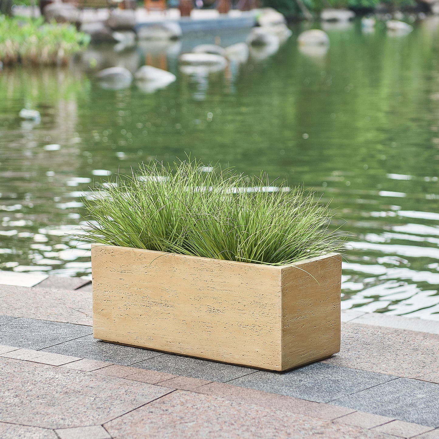 Octavian MGO Handmade Rectangle Planter Box, Antique Brown