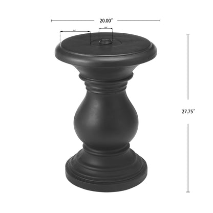 Araminta MGO Umbrella Side Table, Black, Adjustable Base Fits 1.1-1.9" Poles, No-Assembly Sand-Filled Stand