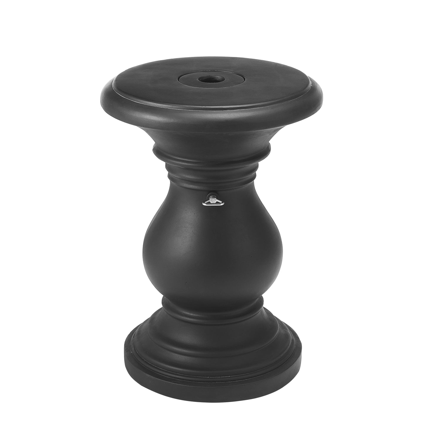 Araminta MGO Umbrella Side Table, Black, Adjustable Base Fits 1.1-1.9" Poles, No-Assembly Sand-Filled Stand