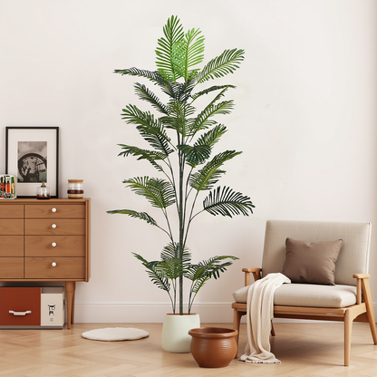 Fintan 86" Artificial Palm Tree with Black Plastic Pot
