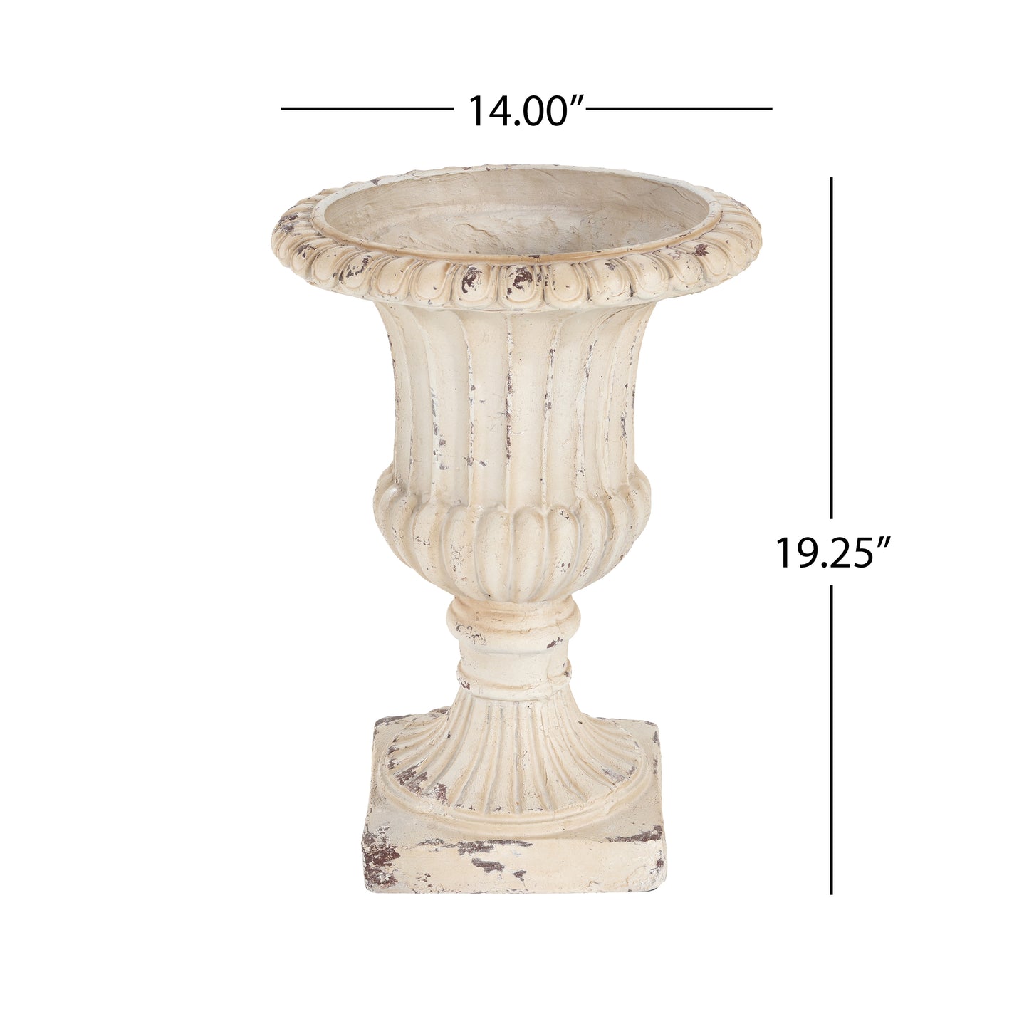 Thorven Outdoor MGO Garden Urn, Antique White