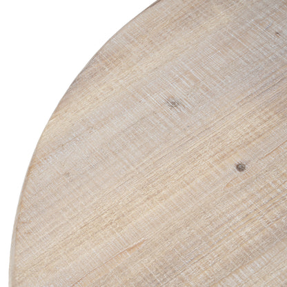 Malyric Accent Coffee Table, Antique Pedestal Table, Solid Wood Top with MGO Base