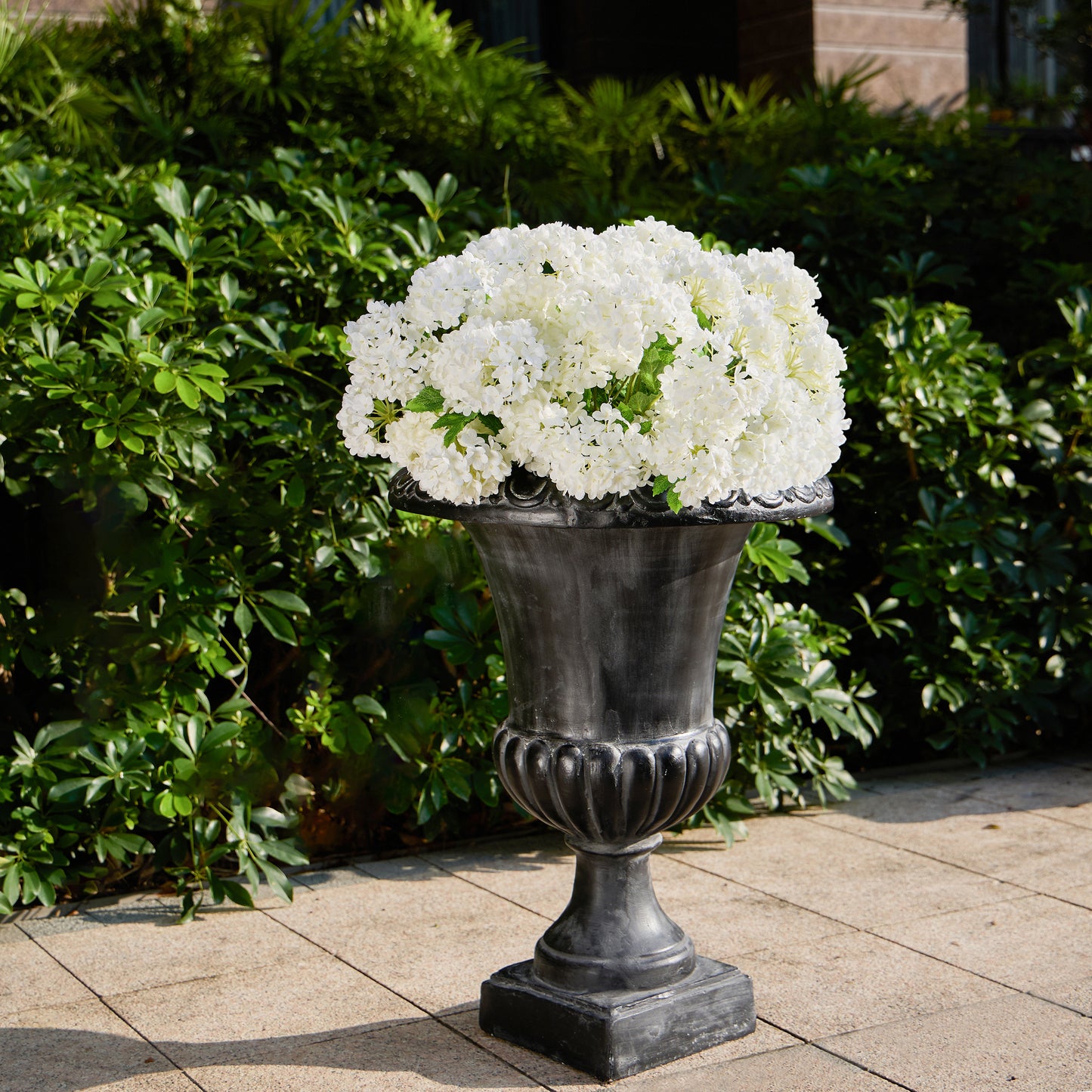 Caldrithar MGO Garden Artistic relief Urn, Antique Black, 25.75'' H